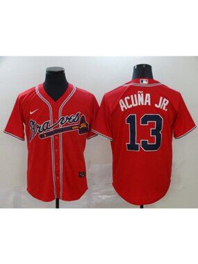 Ronald Acuna Jr. Red Stitched Jersey